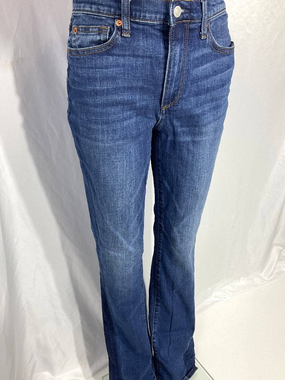 Gap Size 27 Long 33.5" Two Tone Perfect Boot High Rise Jeans Womens Denim